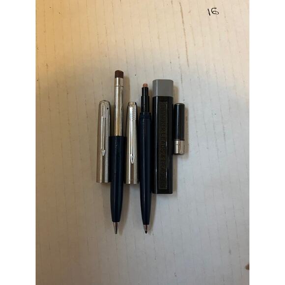 LOT of 2 Vintage Parker Mechanical Pencils Blue Flighter REPAIR And accessories - Picture 2 of 3